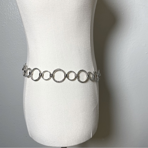 New Silver Circle Link Belt One Size Adjustable 
Y2K Bohemian Boho - Picture 3 of 10